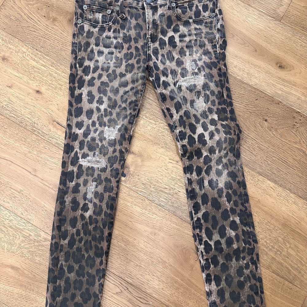 R13 Animal Print Kate Skinny Jeans